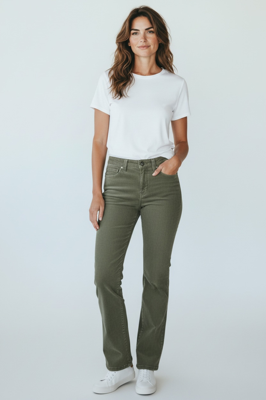 Old Navy Corduroy Pants Size 8 Olive Green Mid-Rise Straight